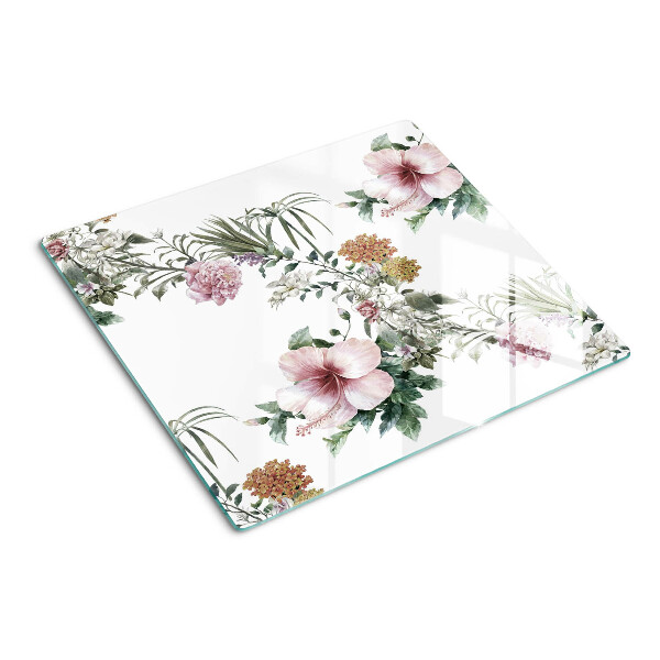Snijplanken glas Bloemenpatroon met hibiscus