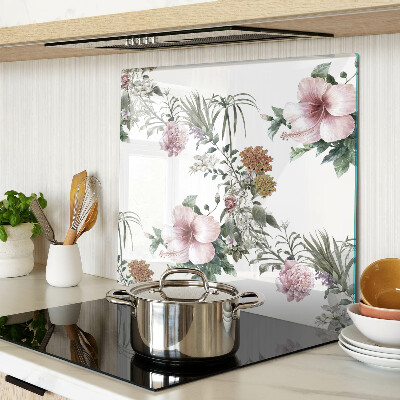 Snijplanken glas Bloemenpatroon met hibiscus