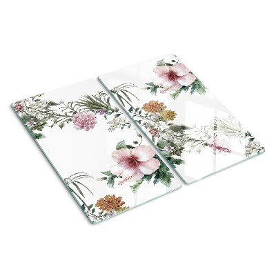 Snijplanken glas Bloemenpatroon met hibiscus