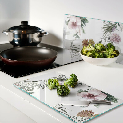 Snijplanken glas Bloemenpatroon met hibiscus