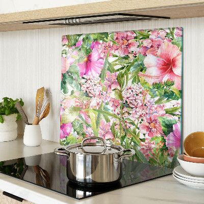 Glazen snijplanken Bloemen tropisch patroon