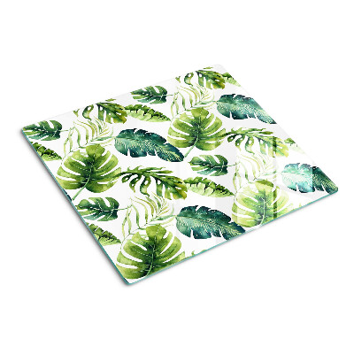 Snijplanken glas Monstera-bladeren in tinten groen