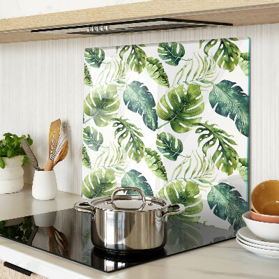 Snijplanken glas Monstera-bladeren in tinten groen