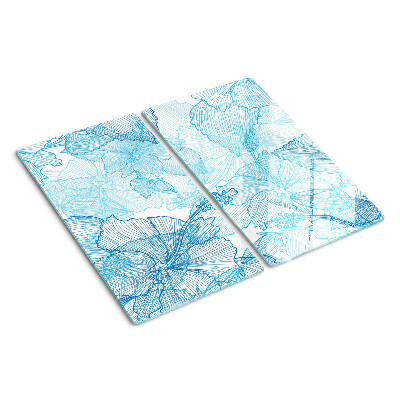 Snijplanken glas Bloemenpatroon in tinten blauw