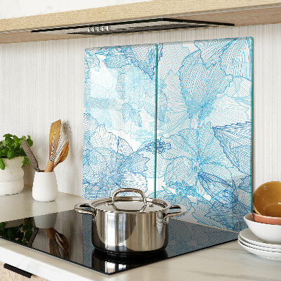 Snijplanken glas Bloemenpatroon in tinten blauw