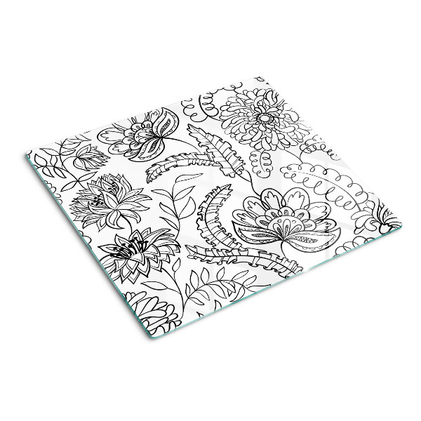 Snijplanken glas Bloemen doodle patroon
