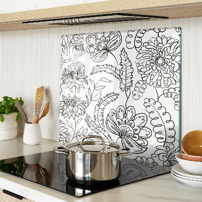 Snijplanken glas Bloemen doodle patroon