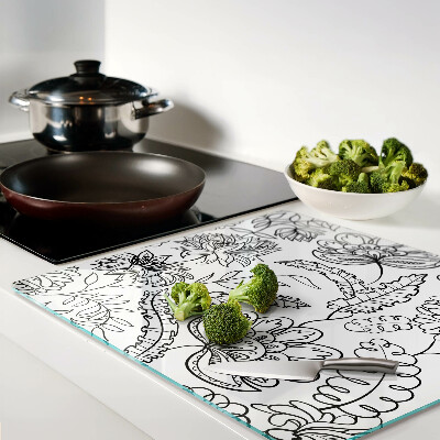 Snijplanken glas Bloemen doodle patroon