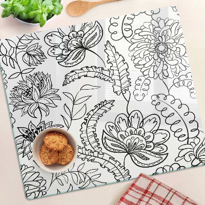 Snijplanken glas Bloemen doodle patroon
