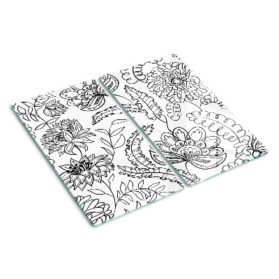 Snijplanken glas Bloemen doodle patroon