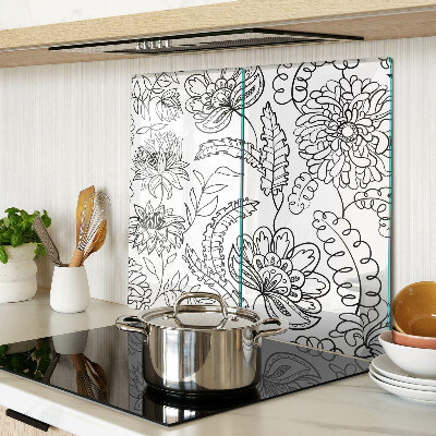 Snijplanken glas Bloemen doodle patroon