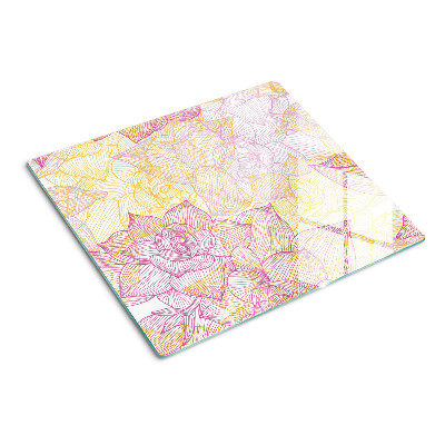 Snijplanken glas Bloemenpatroon in pastelkleuren