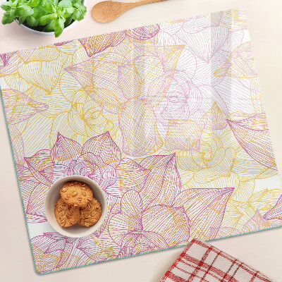 Snijplanken glas Bloemenpatroon in pastelkleuren