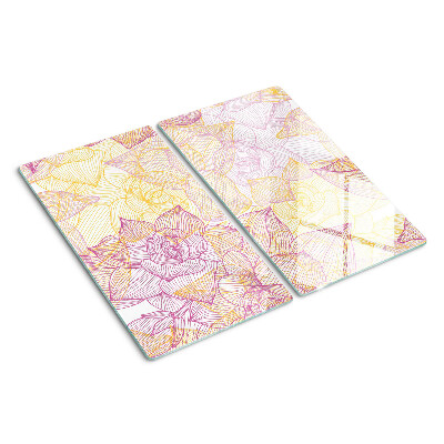 Snijplanken glas Bloemenpatroon in pastelkleuren