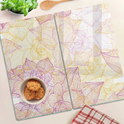 Snijplanken glas Bloemenpatroon in pastelkleuren