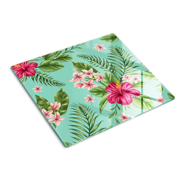 Glazen snijplanken Tropisch bloemenpatroon