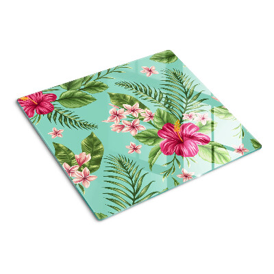 Glazen snijplanken Tropisch bloemenpatroon