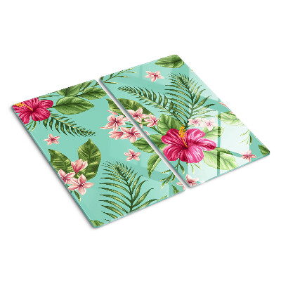 Glazen snijplanken Tropisch bloemenpatroon