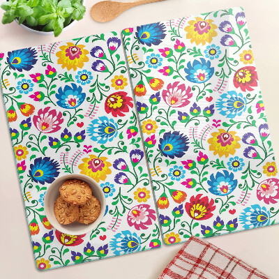 Snijplanken glas Bloemenvolkspatroon