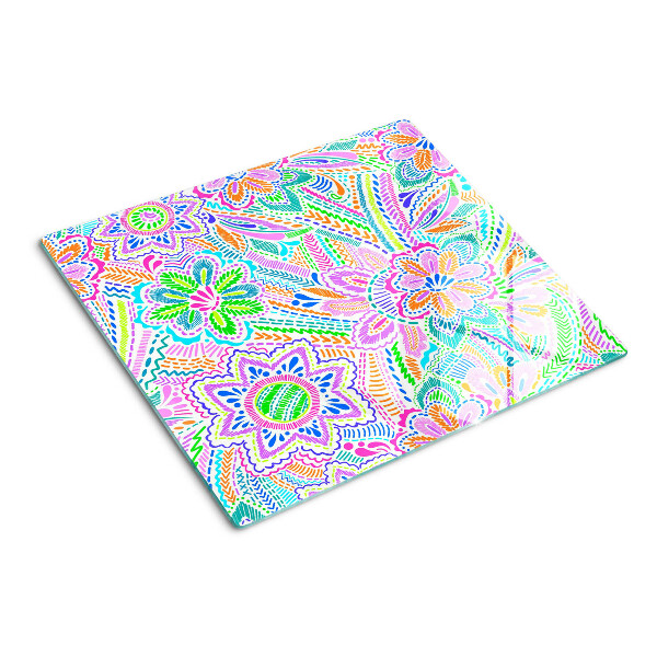 Glazen snijplanken Bloemenpatroon in boho-stijl