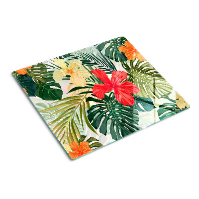 Snijplanken glas Tropische bloemen en bladeren