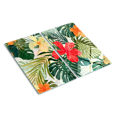 Snijplanken glas Tropische bloemen en bladeren