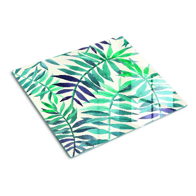 Snijplanken glas Palmbladeren in aquarelstijl