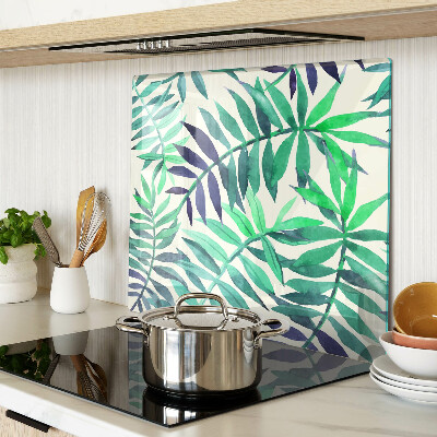 Snijplanken glas Palmbladeren in aquarelstijl