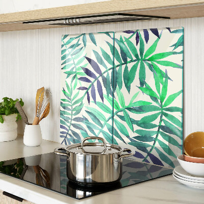 Snijplanken glas Palmbladeren in aquarelstijl