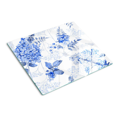 Glazen snijplanken Bloemen in tinten blauw