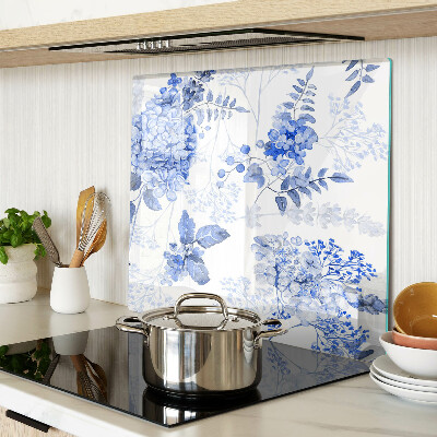 Glazen snijplanken Bloemen in tinten blauw