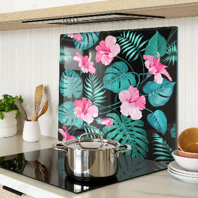Snijplanken glas Tropische bloemen en bladeren