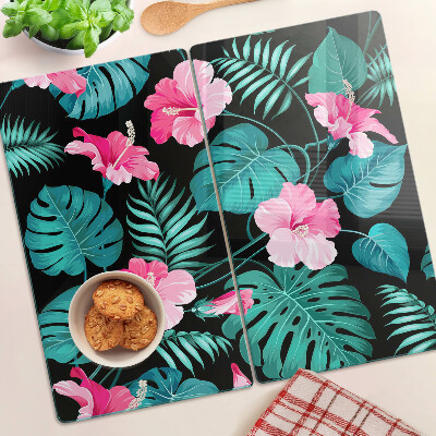 Snijplanken glas Tropische bloemen en bladeren