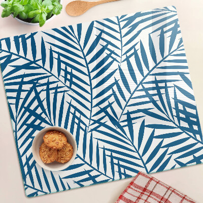 Glazen snijplanken Palmbladeren in tinten blauw