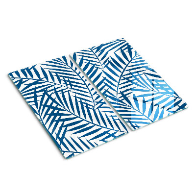 Glazen snijplanken Palmbladeren in tinten blauw