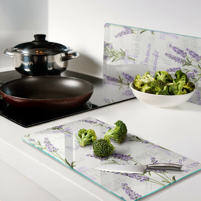 Snijplanken glas Lavendel en Provençaalse letters