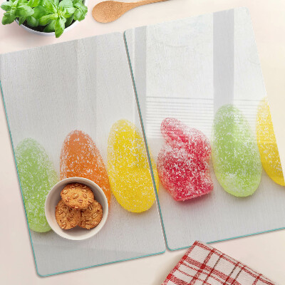 Glazen snijplanken Snoepjes in regenboogkleuren