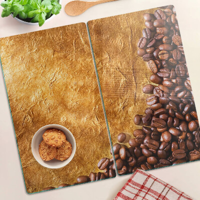 Snijplanken glas Koffie- en leerpatroon