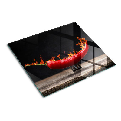 Glazen snijplanken Vuur en chilipeper