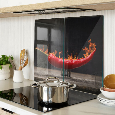 Glazen snijplanken Vuur en chilipeper