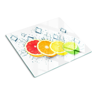 Snijplanken glas Citrusvruchten in kleurrijke plakjes