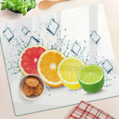Snijplanken glas Citrusvruchten in kleurrijke plakjes