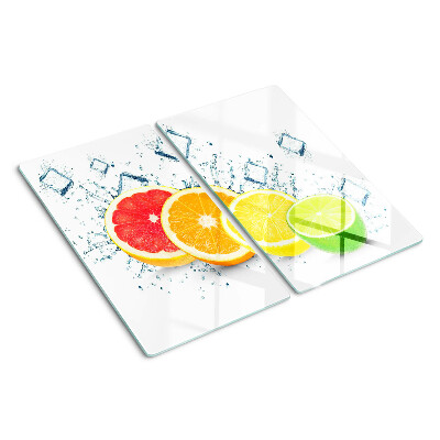 Snijplanken glas Citrusvruchten in kleurrijke plakjes