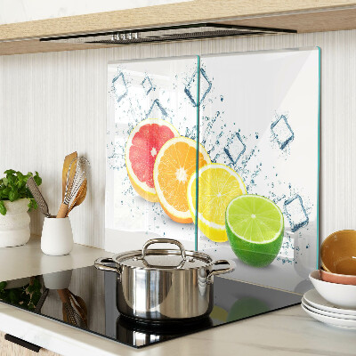 Snijplanken glas Citrusvruchten in kleurrijke plakjes