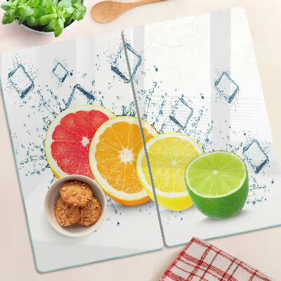Snijplanken glas Citrusvruchten in kleurrijke plakjes