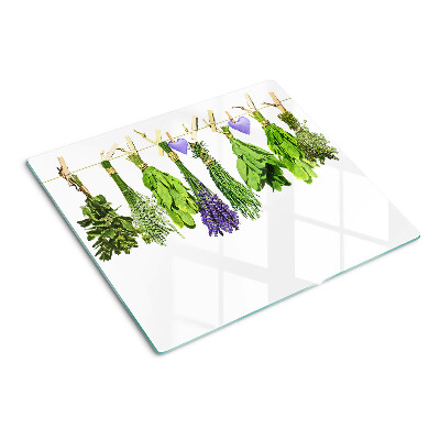 Snijplanken glas Kruiden aan een touwtje