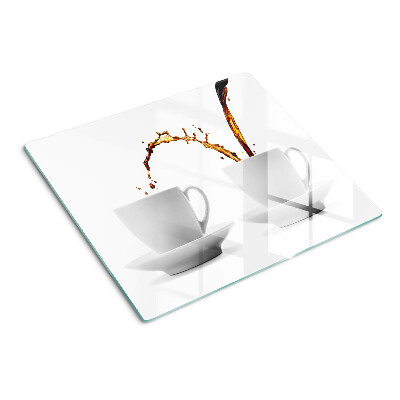 Snijplanken glas Koffie in kopjes