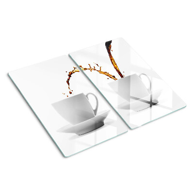 Snijplanken glas Koffie in kopjes