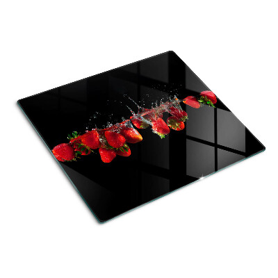Glazen snijplanken Aardbeien in water