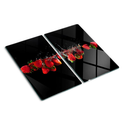 Glazen snijplanken Aardbeien in water